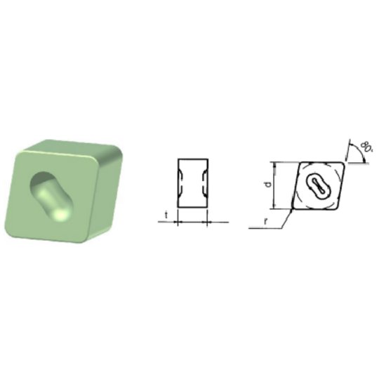 Picture of CNVX452 CC-514 Romay CNVX120708 CC-514 80.0° Negative Silicon Nitride 0.0310 0.79mm Radius Roughing, Semi Finishing